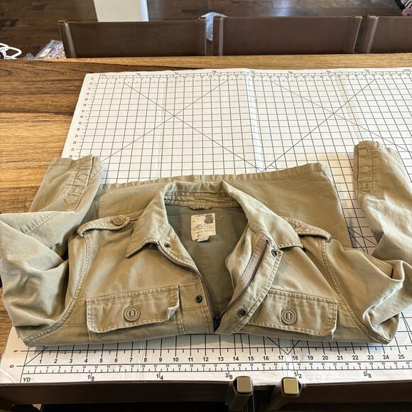 Vintage Old Navy Chore Coat Jacket Mens Lrg Work Canvas Utility Pockets Tan Y2K - Picture 13 of 16